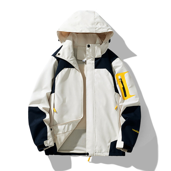 Herren Nano winddichte Softshell-Outdoojecke mit verstellbarer Kapuze, Reißverschlusstasche am Arm und atmungsaktiver Membran – Taviero