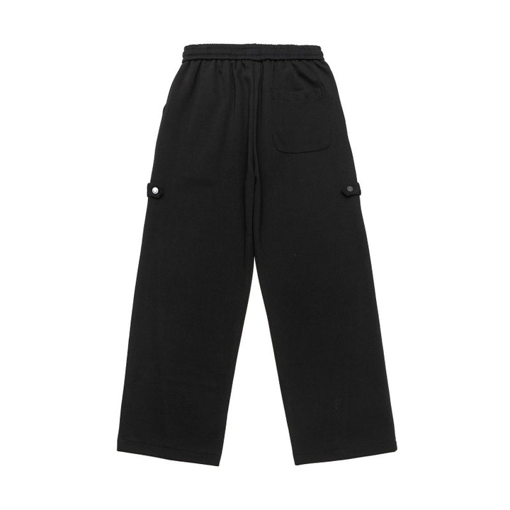 Unisex Weite Cropped-Sweathose im Cargo-Stil mit Tunnelzugbund und aufgesetzten Taschen Echoarchiv