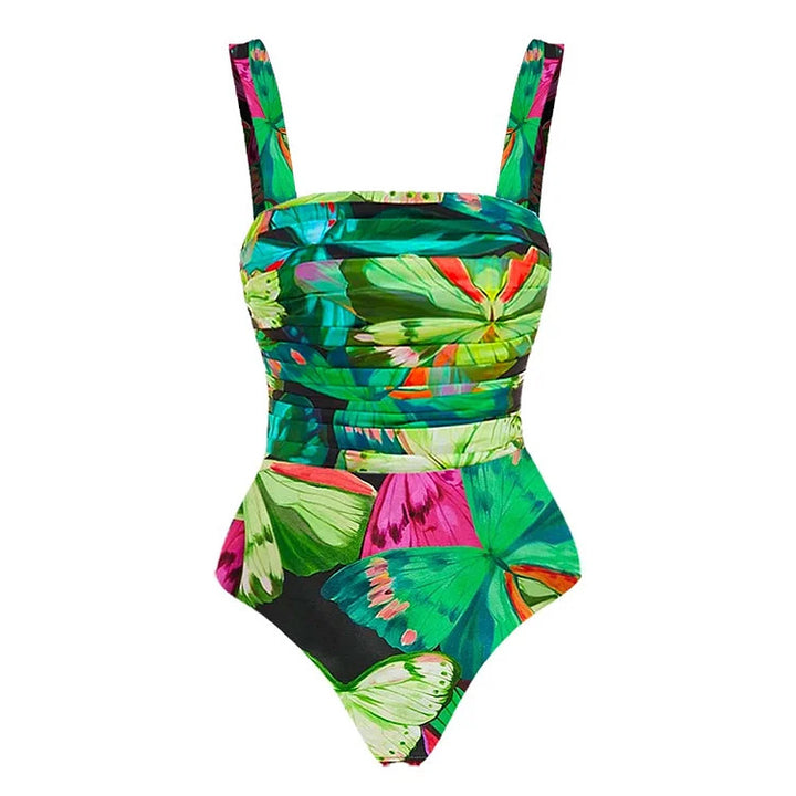 Damen Floral Druck Einteiler-Badeanzug Echo Archiv