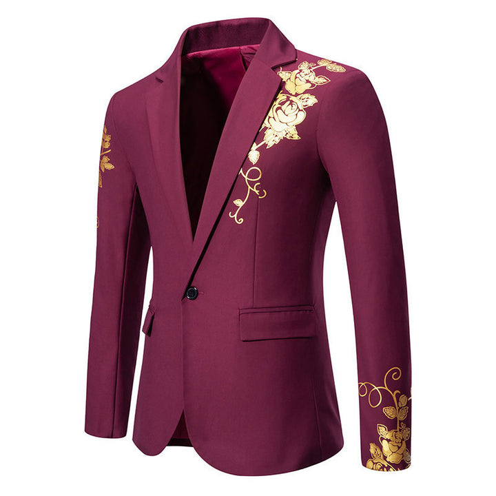 Herren eleganter Blazer mit floralem Gold-Design Echoarchiv