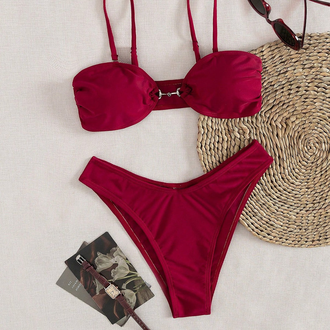 Damen Bandeau-Bikini mit modischem Schnitt und verstellbaren Trägern Echo Archiv