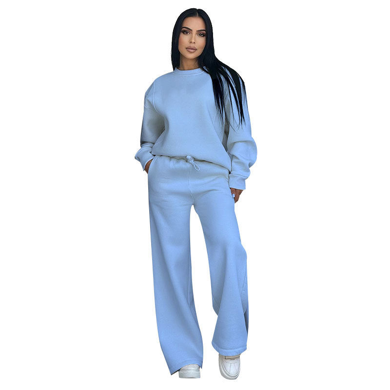 Damen nan Lounge-Set mit Oversize-Rundhalsausschnitt und hochgeschnittener Jogginghose mit weitem Bein Echo Archiv
