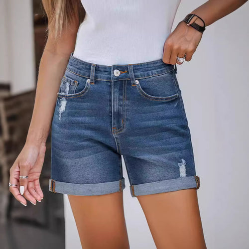 Damen Denim-Shorts im lässigen Stil mit modischen Rissdetails Echo Archiv