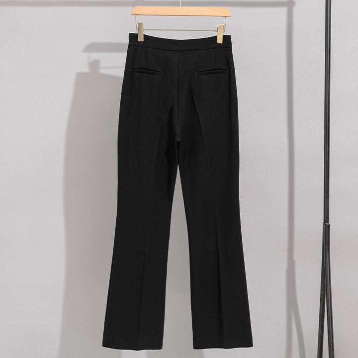 Damen High-Waist-Hose mit weitem Schlag und Bügelfalte Echoarchiv
