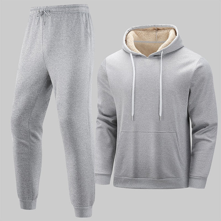 Herren Gefüttertes Freizeit-Set aus Kapuzenpullover mit Teddyfutter‑Kapuze & Thermo-Jogginghose Echo Archiv