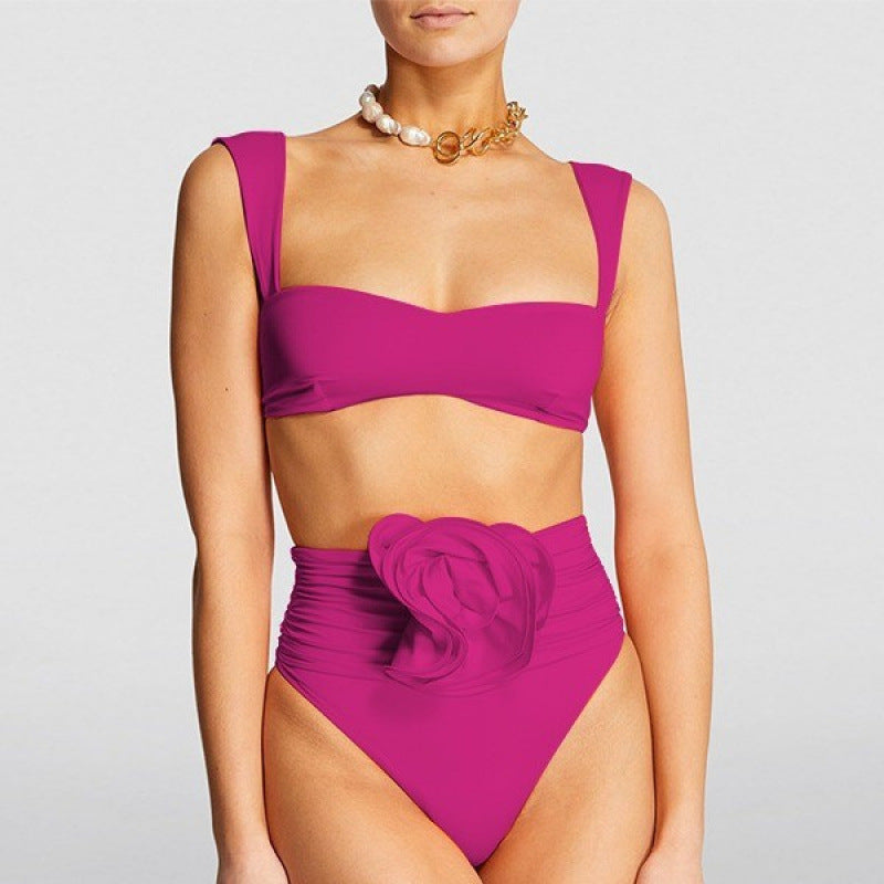Damen Hochgeschnittener Bikini mit raffiniertem Rüschendetail Echo Archiv