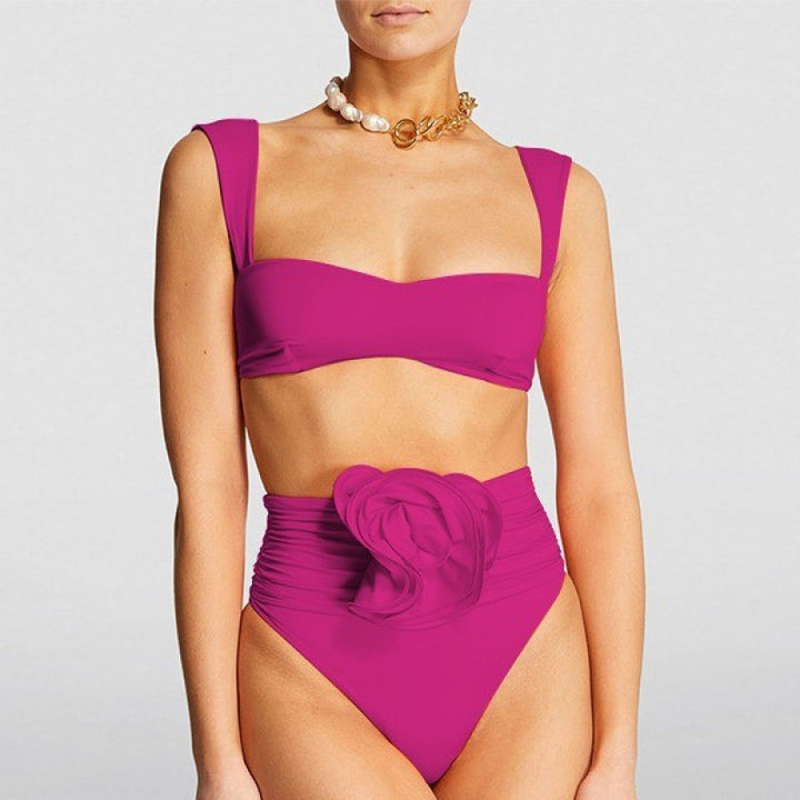 Damen Hochgeschnittener Bikini mit raffiniertem Rüschendetail Echo Archiv