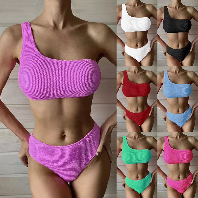 Damen Einseitiger Bikini mit hoch geschnittenem Schnitt Echo Archiv