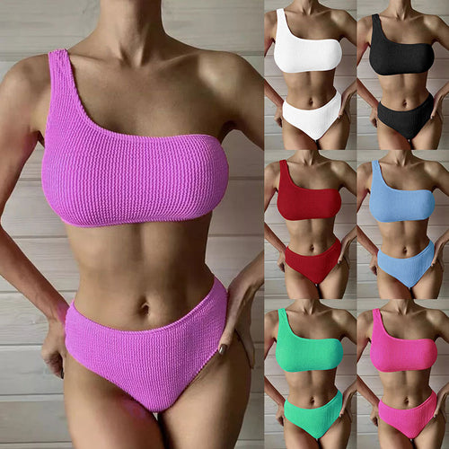 Damen Einseitiger Bikini mit hoch geschnittenem Schnitt Echo Archiv