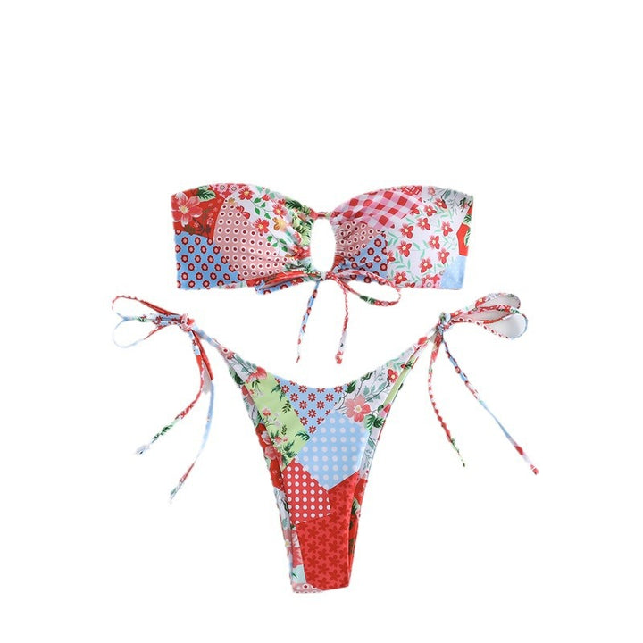 Damen Bandeau-Bikini-Set mit verspieltem Pünktchen-Muster und verstellbaren Bindebändern Echo Archiv