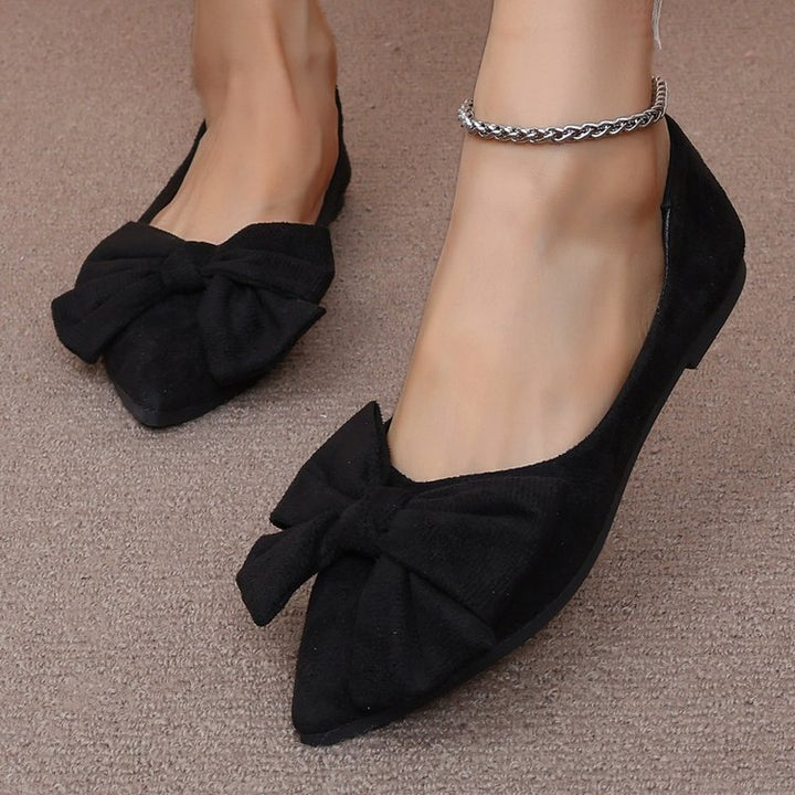 Damen nan spitze Ballerina-Slipper mit dekorativer Schleife und gepolstertem Komfortfußbett Echo Archiv