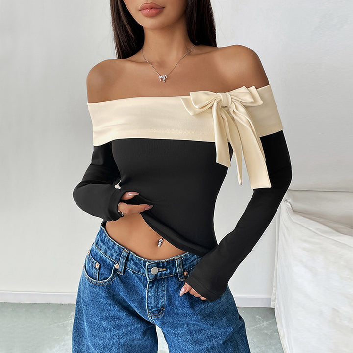 Damen Off-Shoulder Oberteil mit Schleifen-Detail Echo Archiv