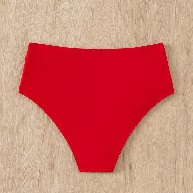 Damen Hohe Taille Bikinihose mit Rüschendesign Echo Archiv