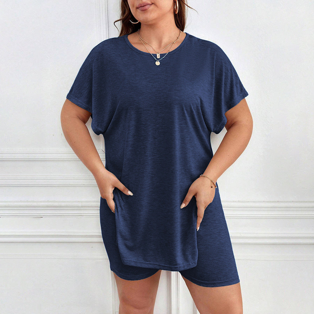 Damen bequemer Lounge-Set mit T-Shirt und Shorts Echo Archiv