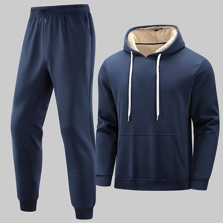 Herren Gefüttertes Freizeit-Set aus Kapuzenpullover mit Teddyfutter‑Kapuze & Thermo-Jogginghose Echo Archiv