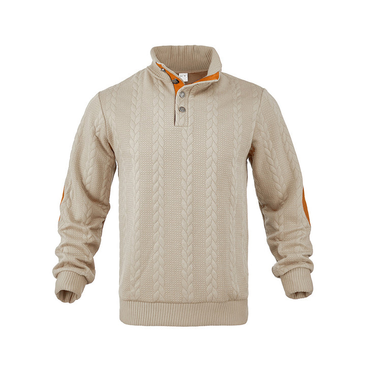 Herren Strukturpullover mit modischem Stehkragen Echoarchiv