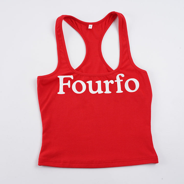 Damen Sportliches Crop-Top mit hohem Kragen und auffälligem Druck Echo Archiv