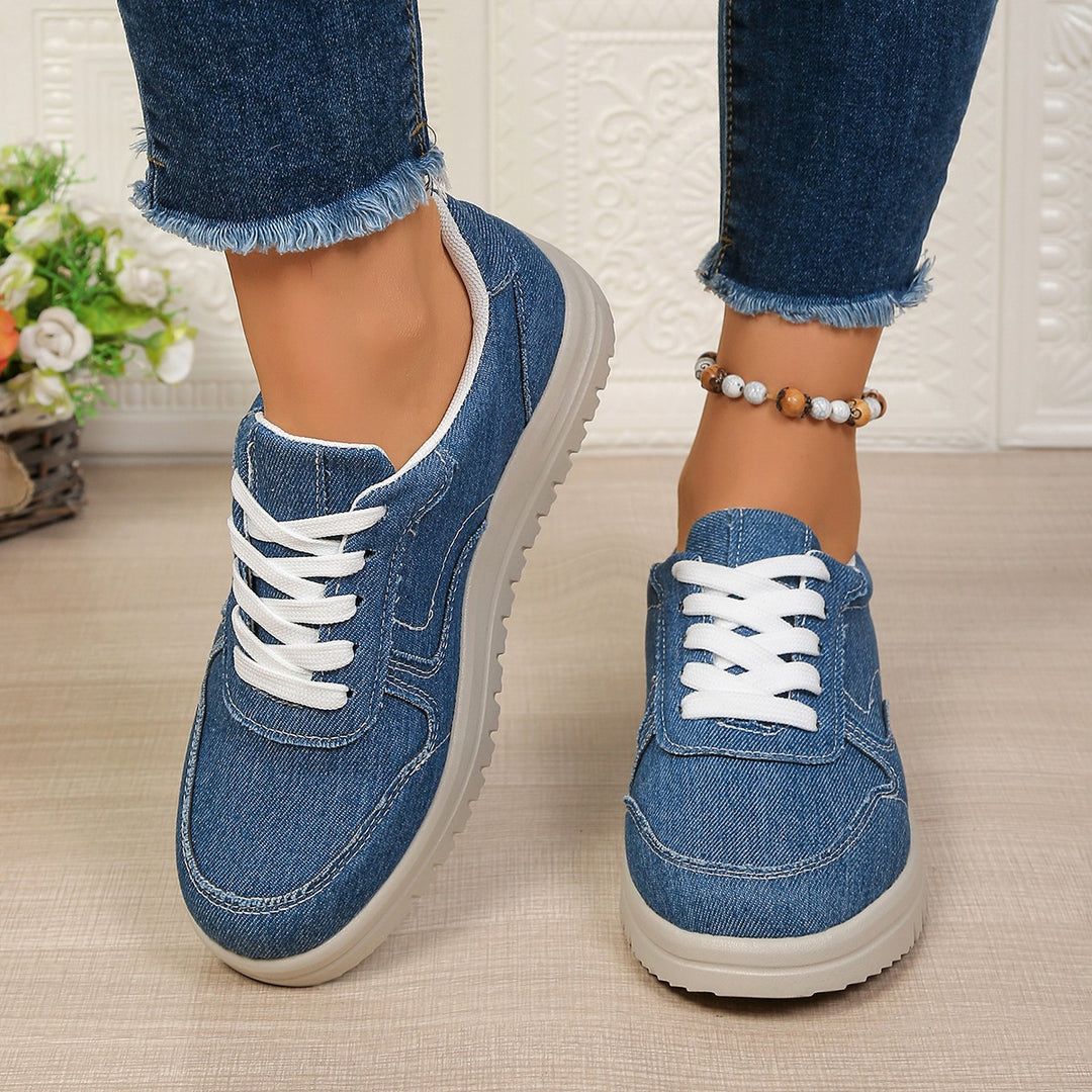 Damen lässige Denim-Sneaker mit gepolstertem Komfortfußbett und profilierter EVA-Laufsohle Echo Archiv