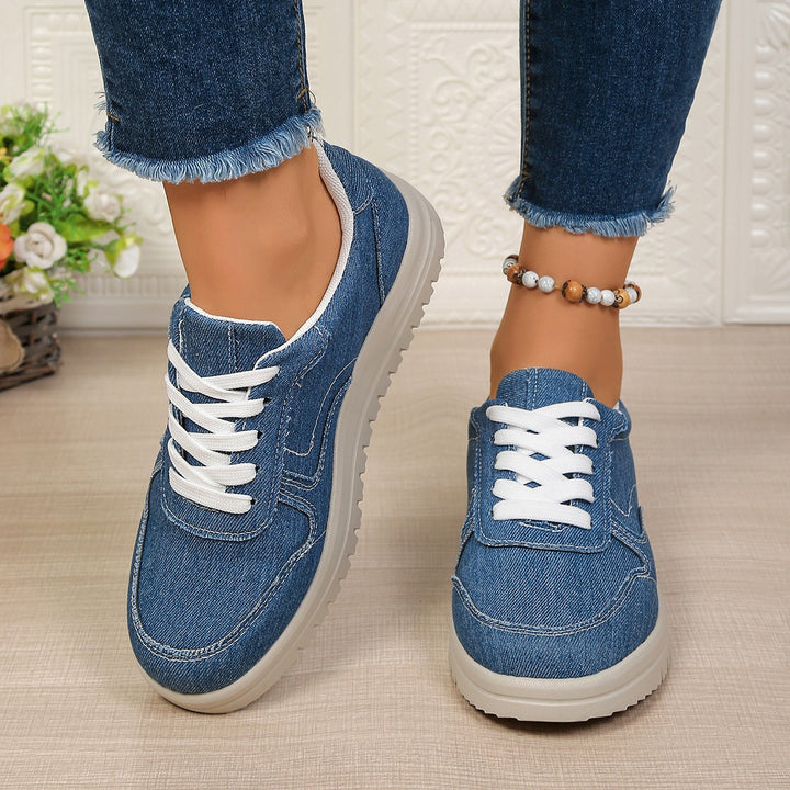 Damen lässige Denim-Sneaker mit gepolstertem Komfortfußbett und profilierter EVA-Laufsohle Echo Archiv