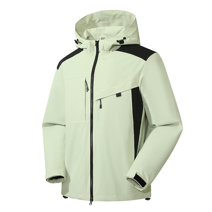 Herren multifunktionale Outdoor-Jacke mit verstellbarer Kapuze und starken Reißverschlüssen Echoarchiv