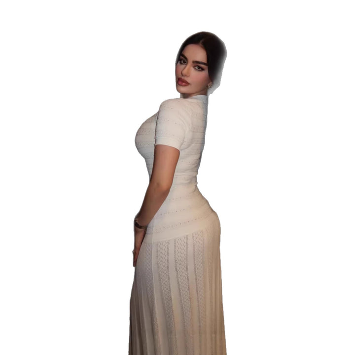 Damen elegantes Strickkleid mit durchgehendem Knopfverschluss Echo Archiv