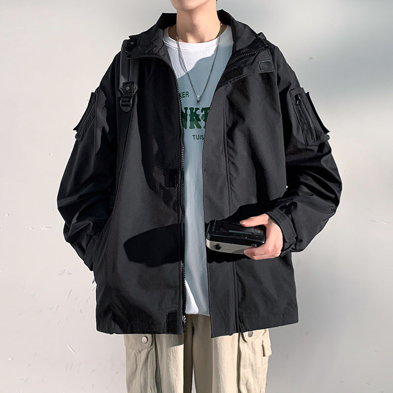 Herren zweilagige Softshell-Overlayerjacke mit Kapuze, wind- und wasserabweisender Membran und verstellbarem Saum Echo Archiv