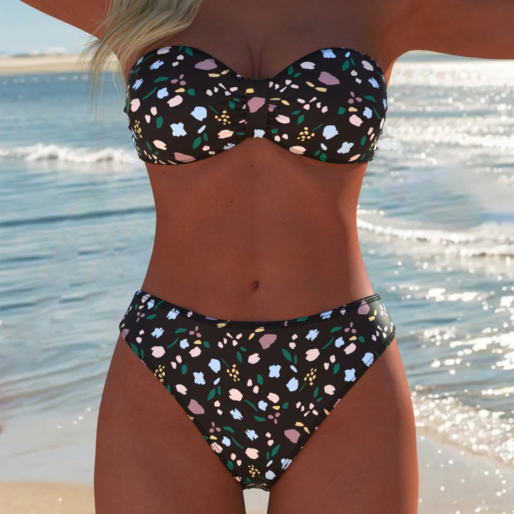 Damen Sportliches Bikini-Set mit Wickeldesign und hohem Bund Echo Archiv