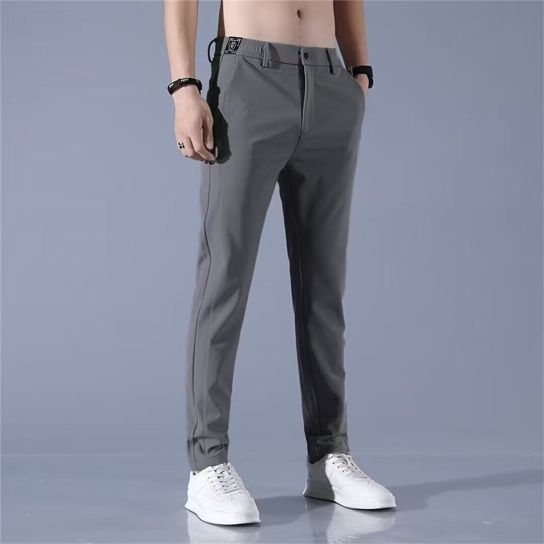Herren moderne sportliche Chino-Hose mit elastischem Bund und funktionalen Taschen Echoarchiv
