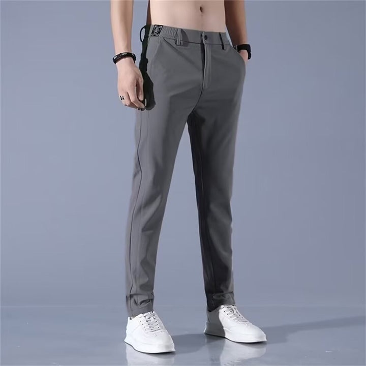 Herren moderne sportliche Chino-Hose mit elastischem Bund und funktionalen Taschen Echoarchiv