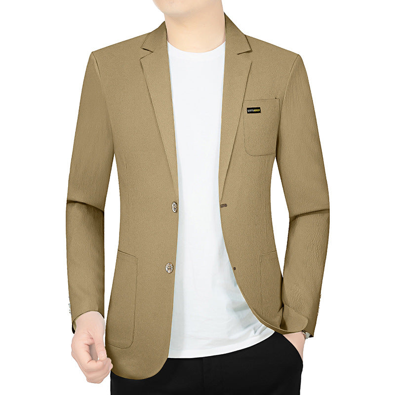 Herren Modernes Stretch Business-Sakko mit schmalem Schnitt und aufgesetzten Taschen – Tianoro