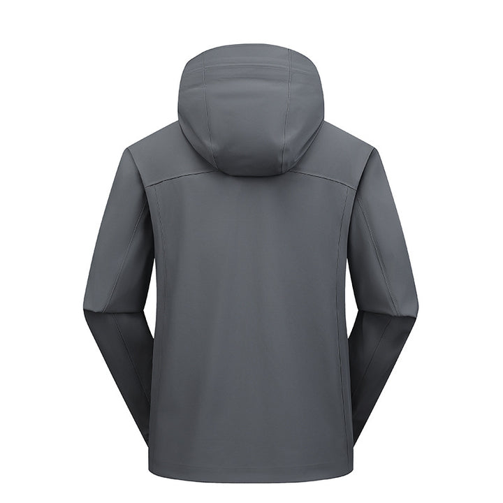 Herren Wasserabweisende Softshell-Outdoorjacke mit Kapuze, verschweißten Nähten & minimalistischer Reißverschluss Echoarchiv