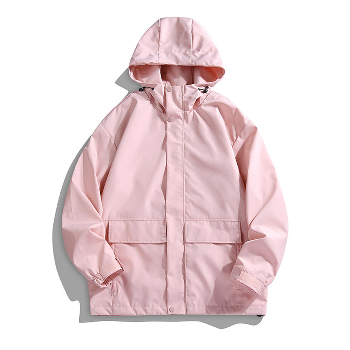 Unisex Wasserdichte Kapuzen-Übergangsjacke mit verstellbarer Kapuze & Utility-Taschen Echoarchiv