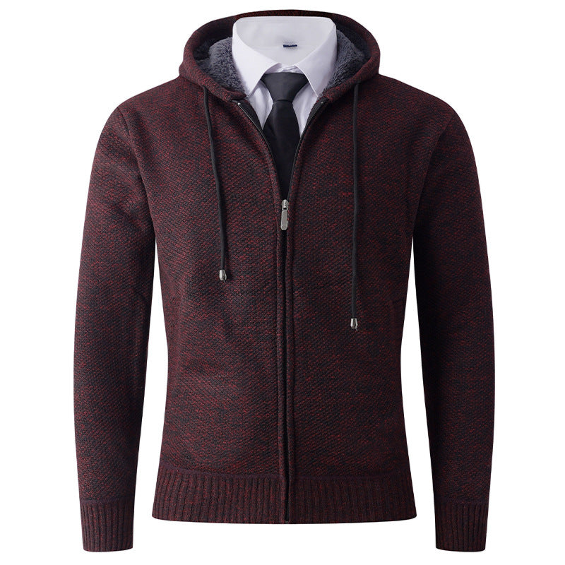 Herren modische Strickjacke mit Kapuze und Reißverschluss Echoarchiv