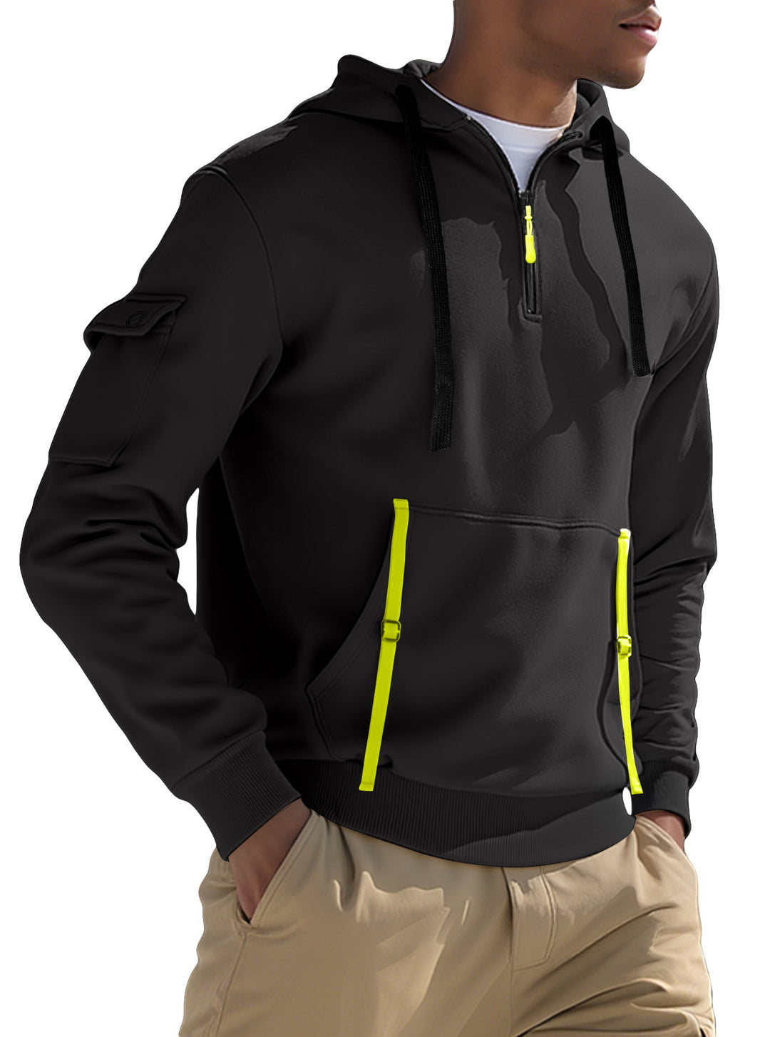 Herren Sportlicher Kapuzenpullover mit stylischen Reißverschlusstaschen Echoarchiv