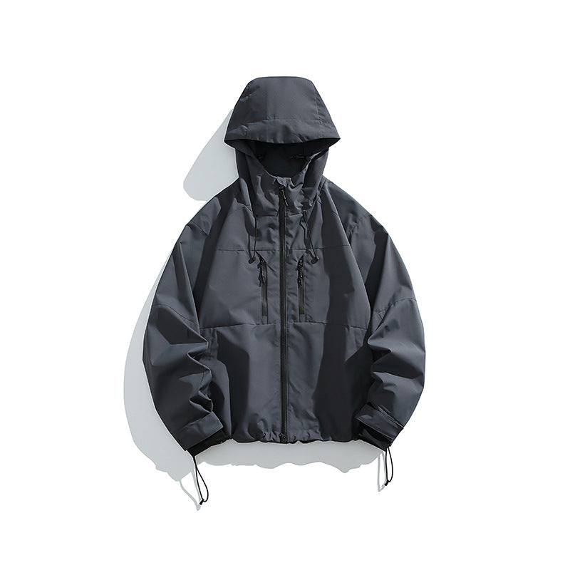 Herren Technische Regen-Softshell-Jacke mit Kapuze, Reißverschluss und verstellbarem Saum Echo Archiv