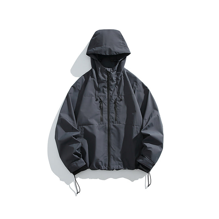 Herren Technische Regen-Softshell-Jacke mit Kapuze, Reißverschluss und verstellbarem Saum Echo Archiv