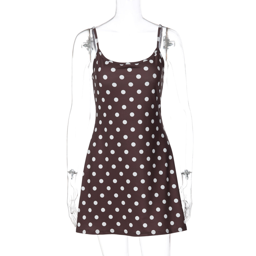 Damen Spaghetti-Träger Kleid mit verspieltem Punktenmuster Echo Archiv