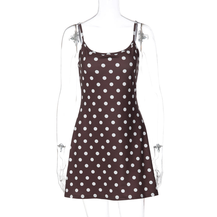 Damen Spaghetti-Träger Kleid mit verspieltem Punktenmuster Echo Archiv