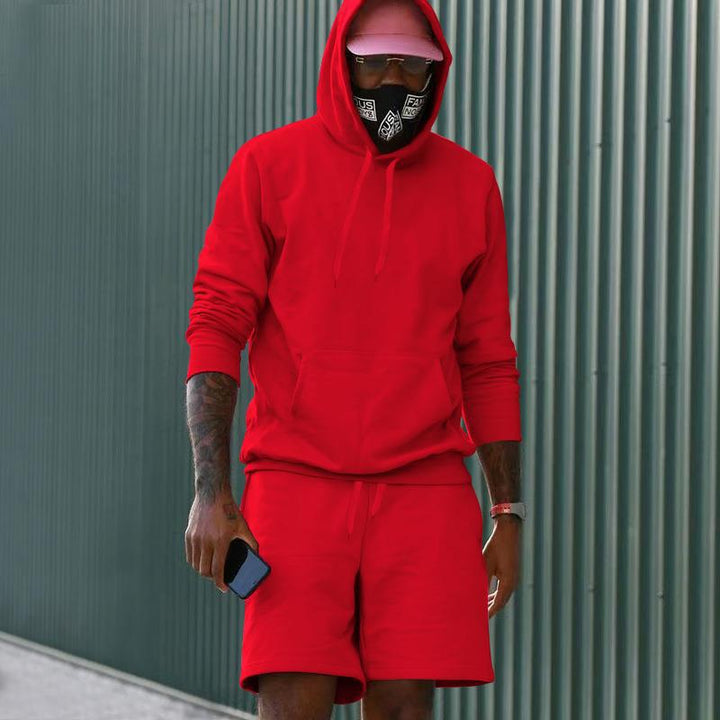 Echoarchiv Herren Hoodie-Shorts-Set mit Kängurutasche