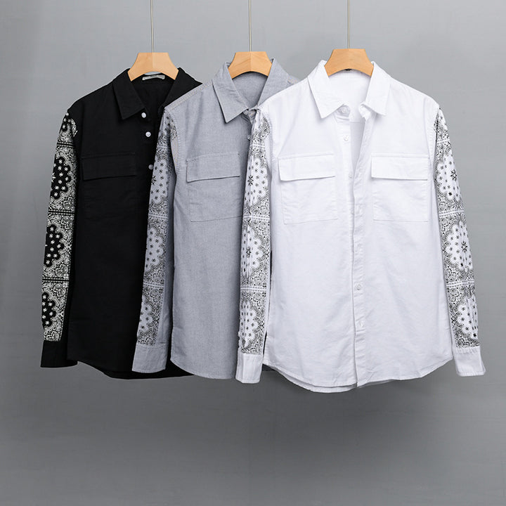Herren Overshirt mit Bandana-Ärmeln, Brustklappen und relaxed Fit Echoarchiv