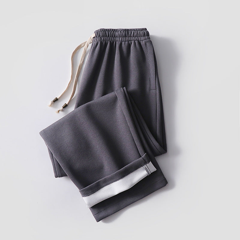 Unisex Gefütterte Fleece-Jogginghose mit elastischem Bund Kordelzug und schmalem Knöchelbündchen Echoarchiv