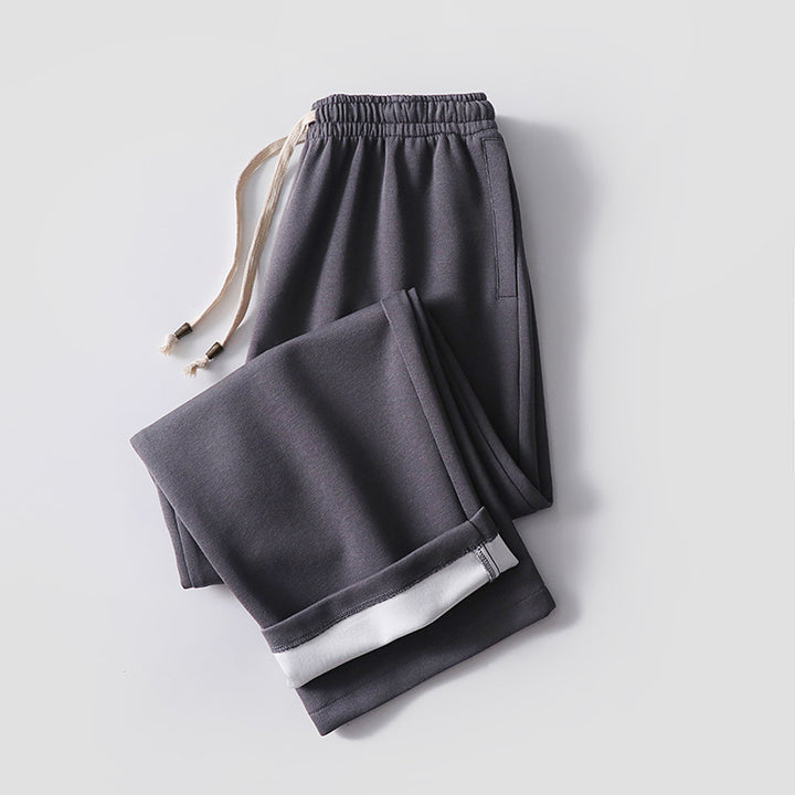 Unisex Gefütterte Fleece-Jogginghose mit elastischem Bund Kordelzug und schmalem Knöchelbündchen Echoarchiv