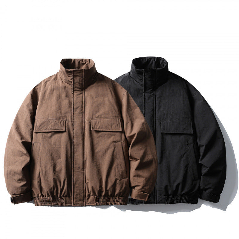 Herren Boxy-Fieldjacke mit hohem Stehkragen, wattierter Innenlage und aufgesetzten Pattentaschen Echo Archiv