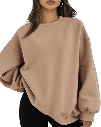 Damen Oversized Sweatshirt mit Rundhalsausschnitt, extraweichem French‑Terry und überschnittener Schulter Echo Archiv