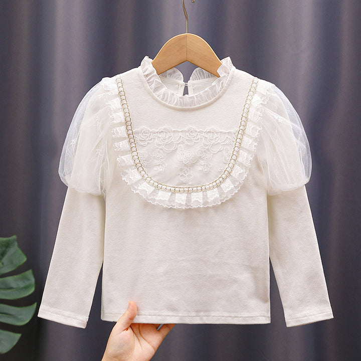 Mädchen T-Shirt mit eleganten Tüllärmeln und Rüschendetails Echo Archiv