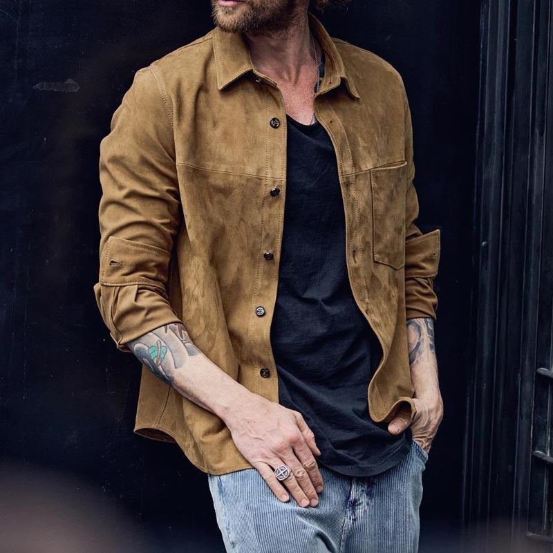 Herren Suede-Lederjacke im modernen Schnitt Echoarchiv
