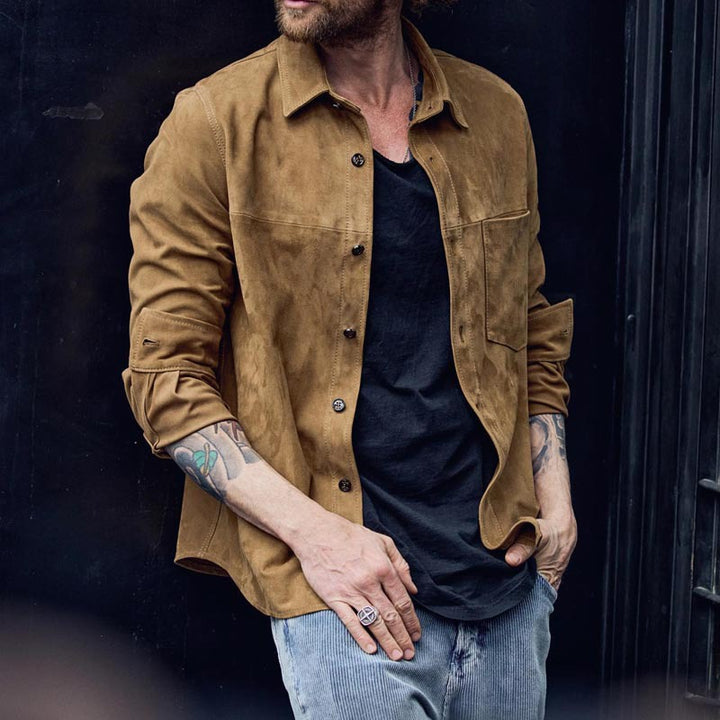 Herren Suede-Lederjacke im modernen Schnitt Echoarchiv