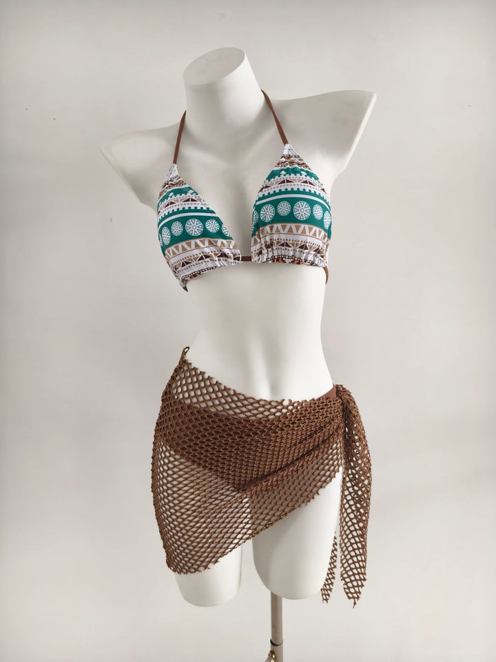 Damen Triangel-Bikini mit modischen Netzrock-Details Echo Archiv