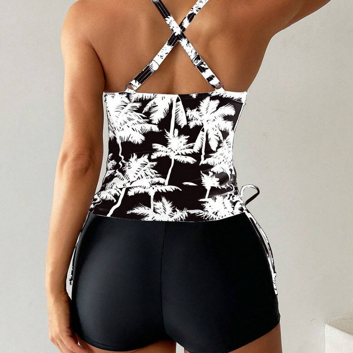 Damen Sportliches Tankini-Set mit verstellbaren Seitenschnüren Echo Archiv