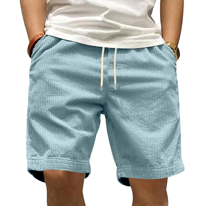 Herren lässige Cordshorts mit elastischem Bund und modernen Eingrifftaschen Echoarchiv